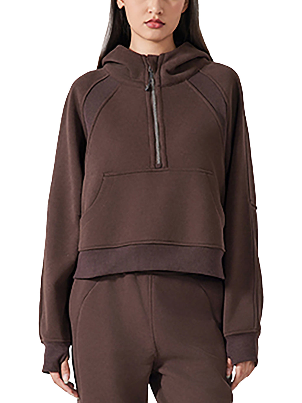 The O.G Cropped Half-Zip Hoodie - Dark range - Women's